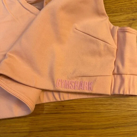 Gymshark V-neck Mesh Panel Sports Bra Peachy/Orange - Size XL Y-Back - Picture 2 of 6